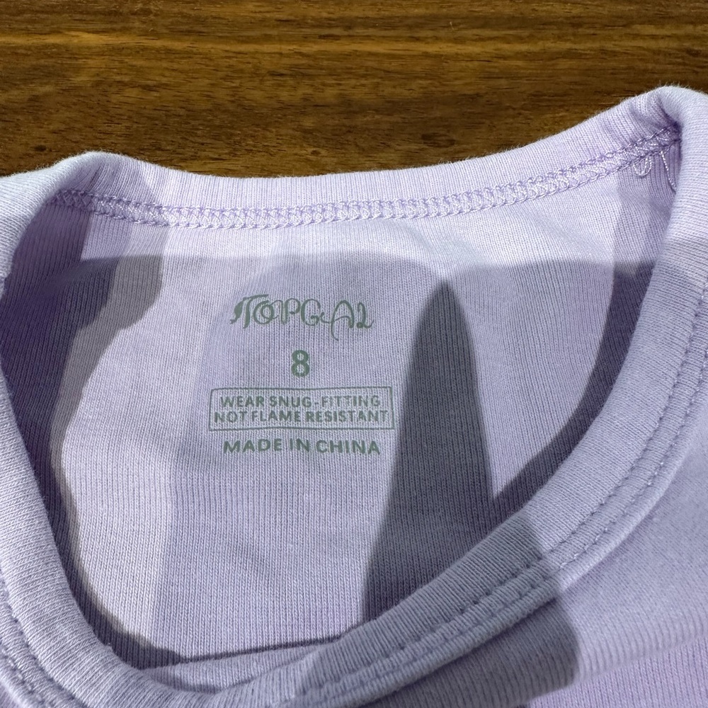 Purple Kitten pajamas for girls size 8 - Picture 3 of 4
